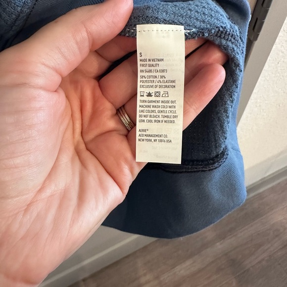 Aerie Cozy Waffle Hoodie Blue Size S - Picture 5 of 7